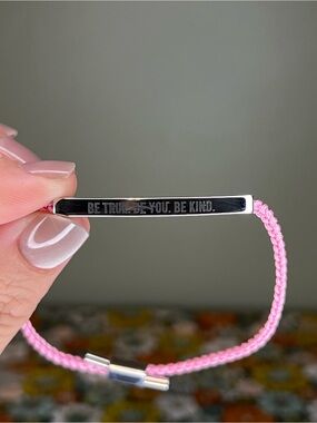 Mint&Lily Be True. Be You. Be Kind. Pink Bolo Bracelet